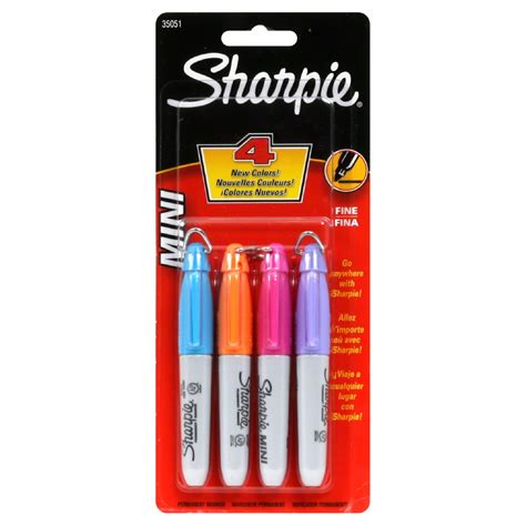 Sharpie 35051 Mini Permanent Marker Fine 4 Markers