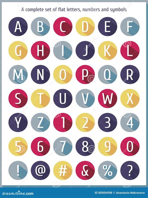 Large Flat Set Of Letters Of The Alphabet Numbers And Symbols Flat