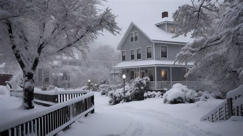 Snowy House With Walkway And Trees Backgrounds | JPG Free Download ...