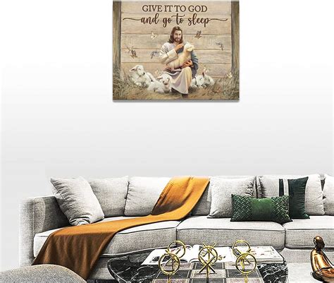 Buy Bedroom Jesus Lamb Wall Art Give It To God Christian Wall Decor