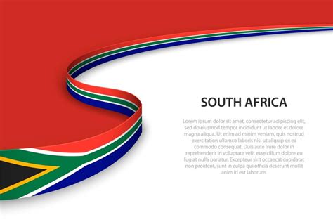 Premium Vector Wave Flag Of South Africa With Copyspace Background