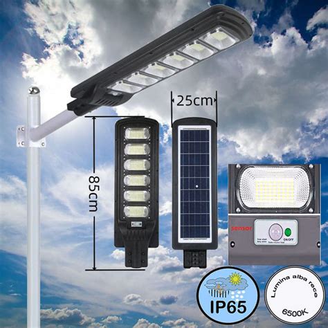 Lampa Led Dimabila Iluminat Stradal 300W 6500K Panou Solar Senzor