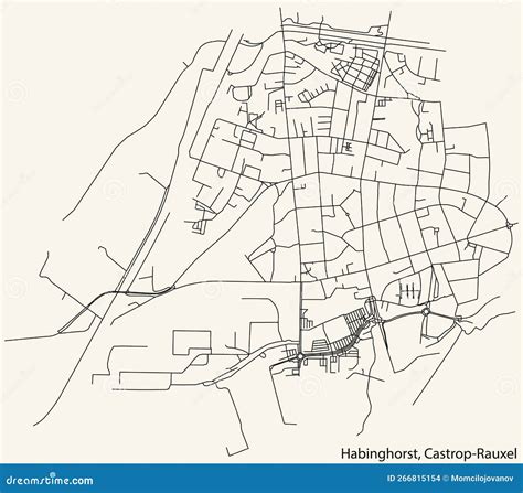 Street Roads Map Of The Habinghorst District Castrop Rauxel Stock