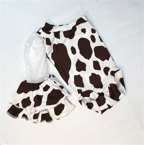 One Shoulder Cow Print Leotard Etsy