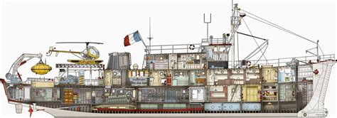 Calypso ship Cutaway Drawing in High quality