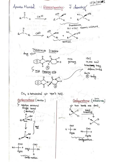 SOLUTION Stereo Chemistry Handwritten Notes Csir Net Studypool