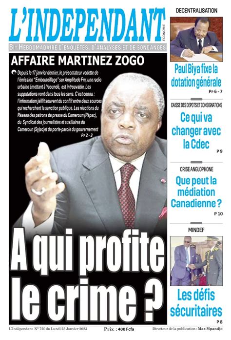 Presse En Danger Au Cameroun Ils Ont Tu Martinez Zogo Assassinat