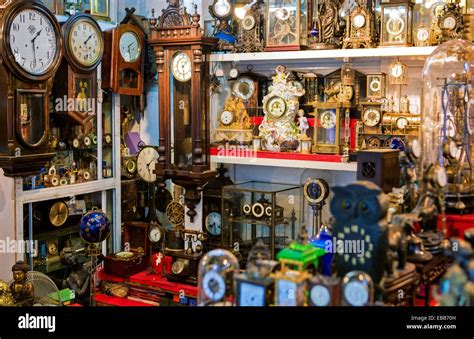 Hong Kong Clocks Of Various Type In The Flea Market Near Hollywood