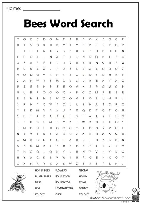 Bees Word Search Puzzle Puzzles To Play Artofit