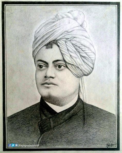 Pencil Sketch of Swami Vivekananda - Desi Painters