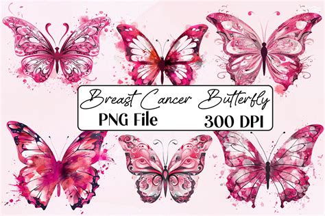 Free Breast Cancer Butterfly Clipart Graphic By Creativecraft