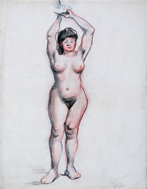 Standing Female Nude Seen From The Front 1886 Painting By Vincent Van