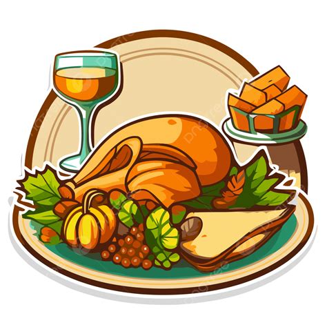 In The Style Of Vector Clipart Thanksgiving Dinner Table Thanksgiving