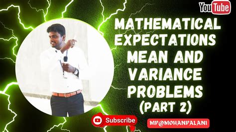 Mathematical Expectations Mean And Variance Problems Part 2 YouTube