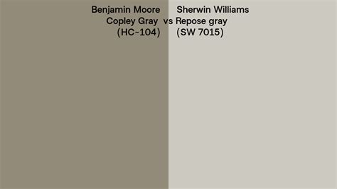 Benjamin Moore Copley Gray Hc 104 Vs Sherwin Williams Repose Gray Sw