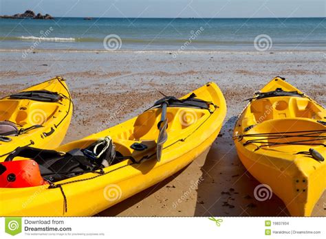 Kajaks At St Brelade S Bay Jersey Uk Stock Photo Image Of Brelade