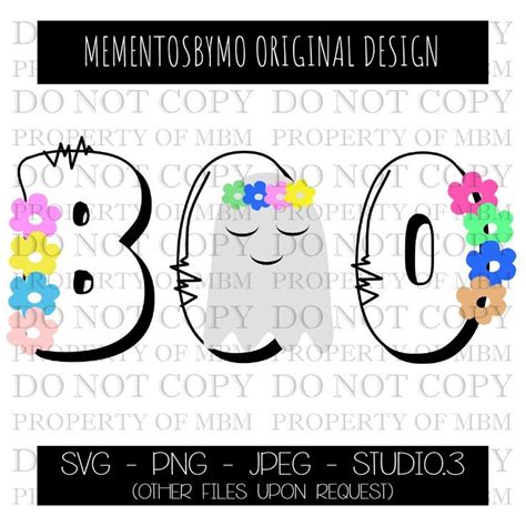 Boo Svg Png Cute Boo Spooky Daisy Ghost Svg Cute Halloween Ghost