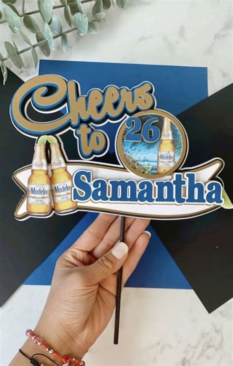 Modelo Cerveza Cake Topper Toxico Decor Father Day Beer Husband Birthday Chelas Cheers