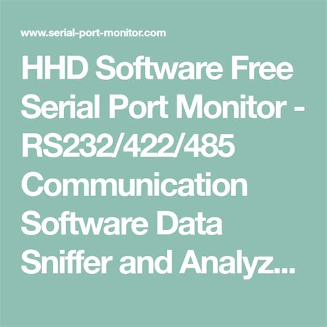 HHD Software Free Serial Port Monitor RS232 422 485 Communication