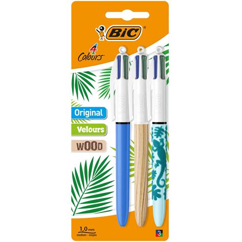 Stylo 4 couleurs x3 BIC le lot de 3 stylos à Prix Carrefour