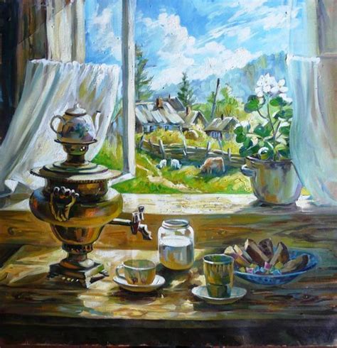 Карбушева Светлана. Завтрак в деревне | Картины, Живопись, Картины маслом