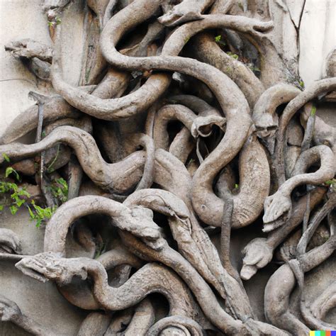 Sculpture Nine Snakes Are Twining Each Other Ivy Like Dalle Openart