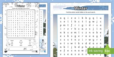 KS2 Winter Word Search Teacher Made Twinkl