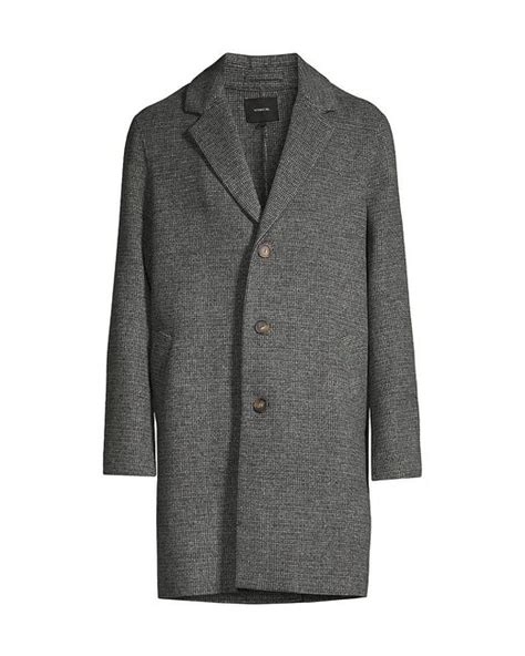 Vince Splittable Wool Blend Single Breastedcar Coat In Gray For Men Lyst