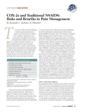 Fillable Online Cox S And Traditional Nsaids Risks And Benefits In