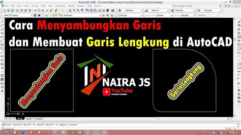 Cara Menyambungkan Garis Dan Membuat Garis Lengkung Di Autocad Youtube