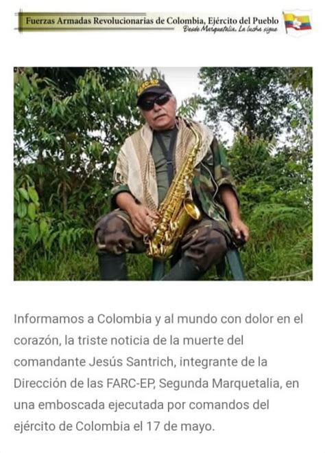 Las Disidencias De Las Farc Confirman La Muerte De Santrich Ciudad