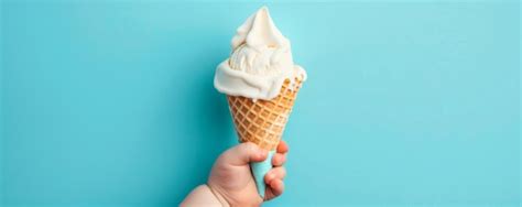 Premium Photo Baby Kid Hand Holding Big Ice Cream In Waffles Cone On