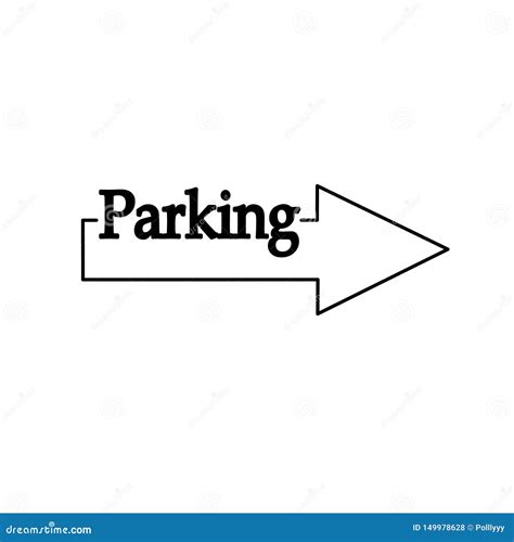 Parking Icon Arrow Pointer Illustration Line Vector Stock Vector