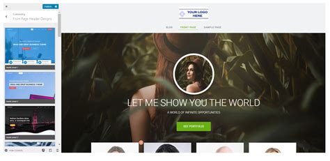 Select and Apply Front Page Header Design - Materialis Theme