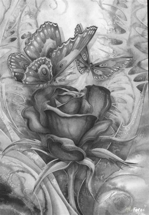 Rose Butterfly Coloring Pages Colouring Adult Detailed Advanced