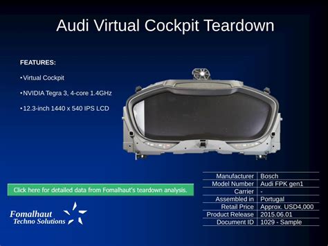 Pdf Audi Virtual Cockpit Teardown Marklines Document Bosch Audi