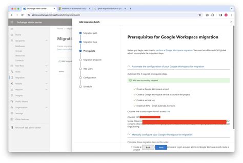 Gmail to M365 automated migration - no projectid JSON file is