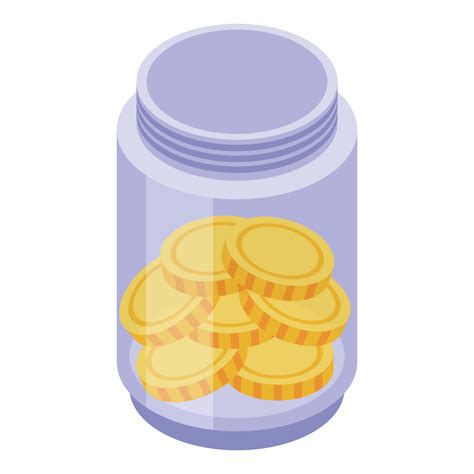 Coin money jar icon isometric vector. Global tour 15119309 Vector Art