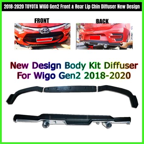 2018 2020 Toyota Wigo Gen2 Front And Rear Lip Chin Diffuser New Design