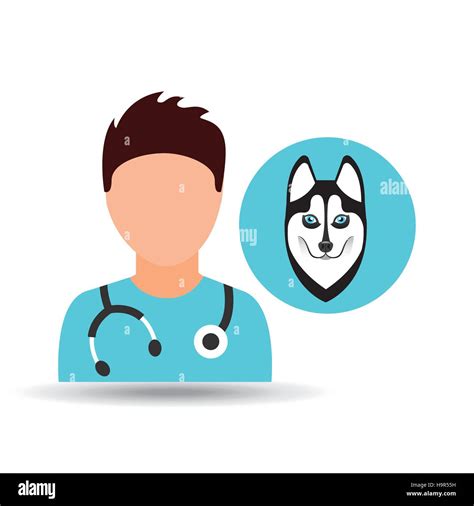 doctor cartoon veterinarian dog siberian vector illustration eps 10 Stock Vector Image & Art - Alamy