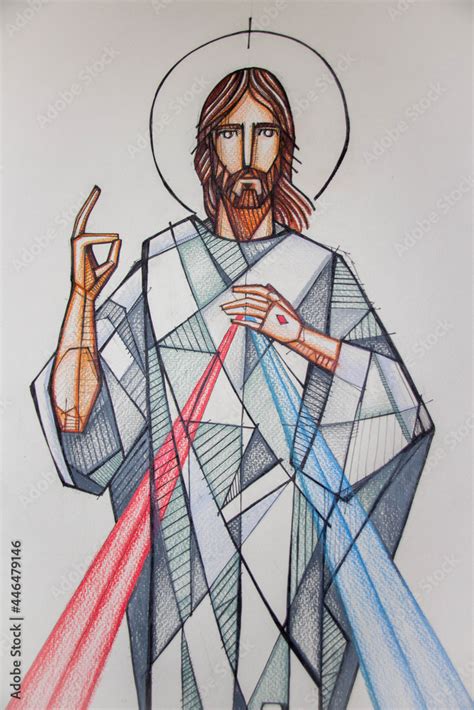 Jesus Christ Of The Divine Mercy Stock Illustration Adobe Stock