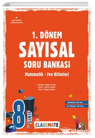 8 Sınıf Classmate 1 Dönem Sayısal Soru Bankası Okyanus Yayınları