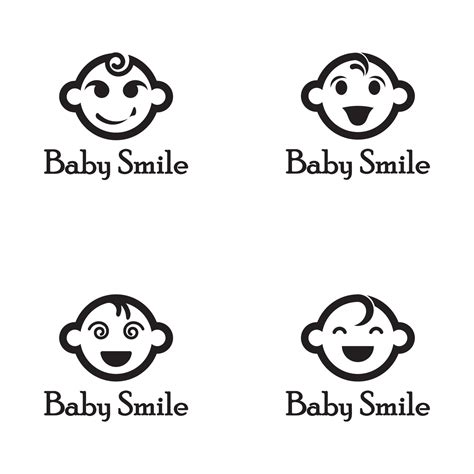 Cute Happy Baby Face Smile Logo Template 17743374 Vector Art At Vecteezy