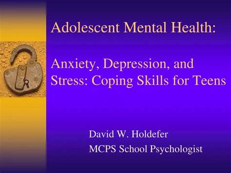 Ppt Adolescent Mental Health Anxiety Depression And Stress Coping