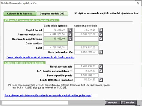 Cómo calcula la aplicación el incremento de fondos propios