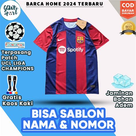 Jual JERSEY BARCELONA BARCA 2023 2024 HOME TERBARU GRADE ORI KUALITAS