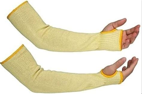 Yellow Fibre Cut Resistant Sleeves With Thumb Hole Level 5 Protection Size 18 At Rs 850pair