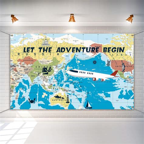 Buy Adventure Awaits Backdrop Large Travel Theme Banner Decoration Let