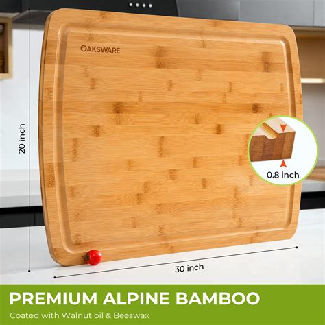 OAKSWARE 30 X 20 Inch XXXL Bamboo Cutting Board Kitchen Chopping