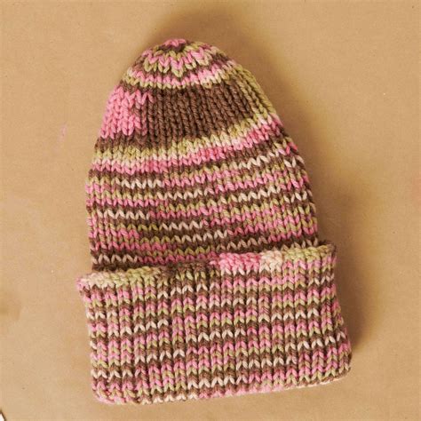 Free Red Heart Bottom Up Ribbed Beanie Knitting Pattern Yarnspirations